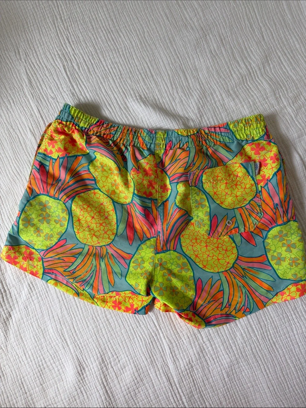Chubbies The Hooligans Neon Pineapple Mesh Lined Swim Trunks Shorts Medium Y2K